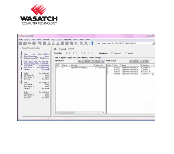 wasatch softrip 7.8 sublimation settings